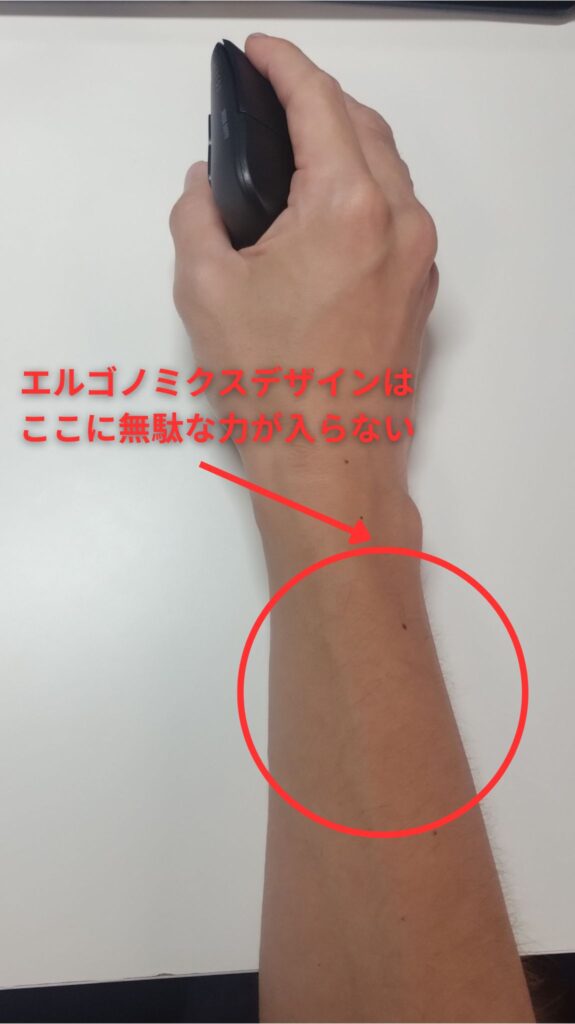 サンワダイレクト 400-MAWBT215BKを握る腕
