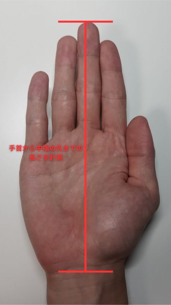 手のサイズの計測方法